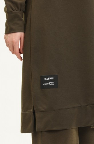 İki İplik Tunik Pantolon İkili Takım 0001-14 Haki