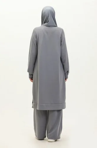 Two-Piece Tunic And Trouser Set 0001-15 Gray 0001-15
