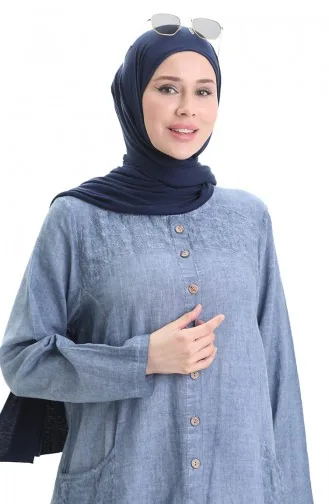 Şile Cloth Authentic Buttoned Tunic 8082-06 Ice Blue 8082-06