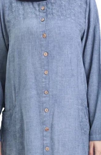 Şile Cloth Authentic Buttoned Tunic 8082-06 Ice Blue 8082-06