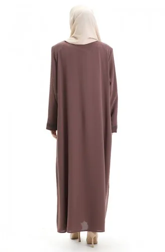 Grote Abaya Met Stenen Print 5067-08 Melkkoffie 5067-08