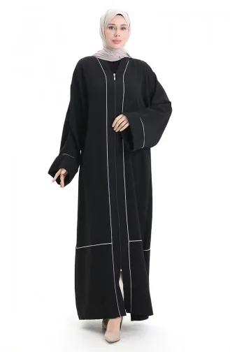 Modal Fabric Piping Abaya Abaya 4470-02 Zwart 4470-02