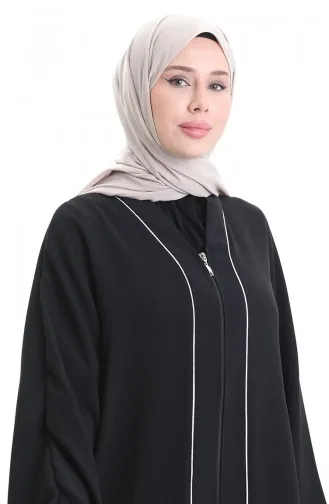 Modal Fabric Piping Abaya Abaya 4470-02 Zwart 4470-02