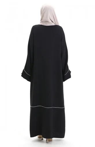 Modal Fabric Piping Abaya Abaya 4470-02 Zwart 4470-02