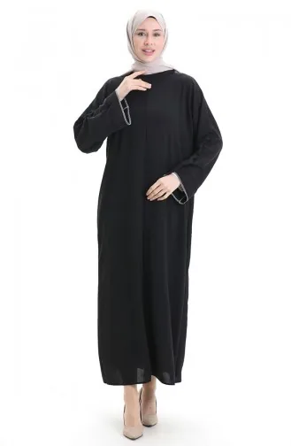 Dubbelzijdige Abayajurk 5115-01 Zwart 5115-01