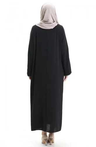 Dubbelzijdige Abayajurk 5115-01 Zwart 5115-01