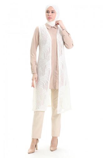 Gilet Sans Manches Blanc 8742A-01
