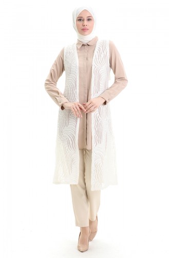 Gilet Sans Manches Blanc 8742A-01