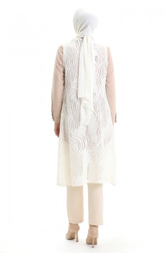 Gilet Sans Manches Blanc 8742A-01