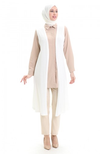 Naturfarbe Strickjacke 8744-02