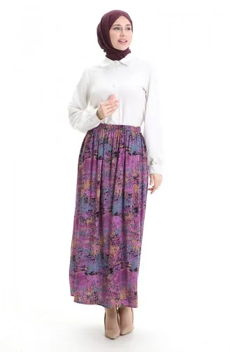 Viscose Fabric Elastic Waist Skirt 2010-01 Dusty Rose 2010-01