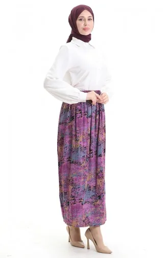 Viscose Fabric Elastic Waist Skirt 2010-01 Dusty Rose 2010-01