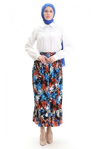 Viscose Fabric Elastic Waist Ruffle Skirt 2012G-02 Saks 2012G-02