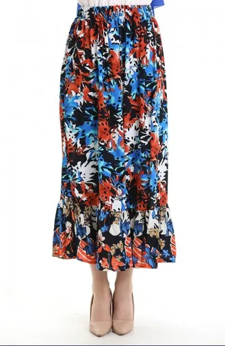 Viscose Fabric Elastic Waist Ruffle Skirt 2012G-02 Saks 2012G-02