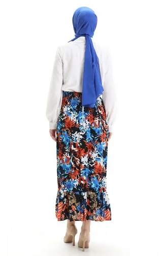 Viscose Fabric Elastic Waist Ruffle Skirt 2012G-02 Saks 2012G-02