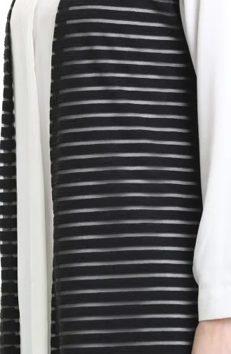 Lange Weste Mit Spitze 8745-01 Schwarz 8745-01