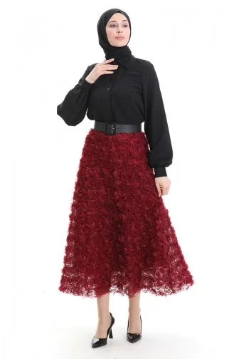 Rose Tulle Skirt 21300-03 Claret Red 21300-03