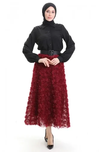 Rose Tulle Skirt 21300-03 Claret Red 21300-03