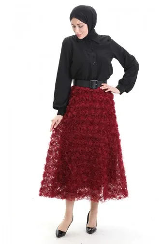 Rose Tulle Skirt 21300-03 Claret Red 21300-03