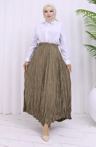 Beli Lastikli Kraş Etek 0050-04 Vizon