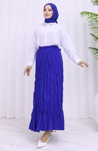 Beli Lastikli Kraş Etek 0050-08 Saks