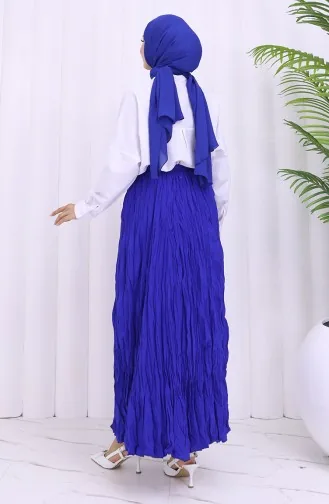 Beli Lastikli Kraş Etek 0050-08 Saks