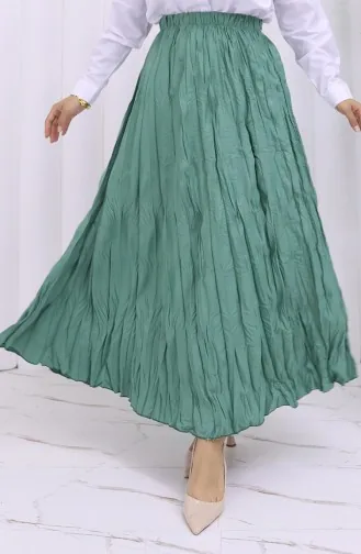 Beli Lastikli Kraş Etek 0050-10 Çağla Yeşil