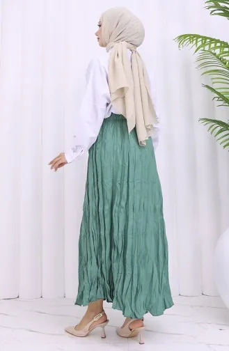 Beli Lastikli Kraş Etek 0050-10 Çağla Yeşil