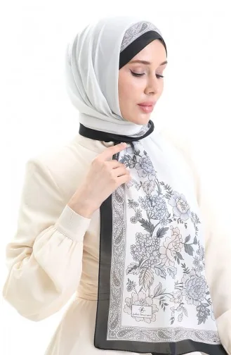 Gestreepte Zachte Sjaal 70271-02 Zwart Ecru 70271-02