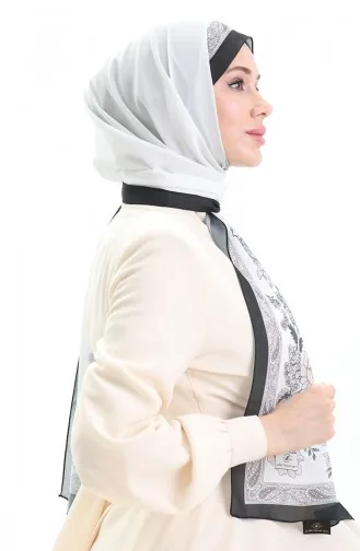 Gestreepte Zachte Sjaal 70271-02 Zwart Ecru 70271-02