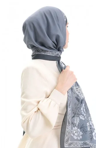 وشاح ناعم منقوش 70271-05 رمادي داكن 70271-05