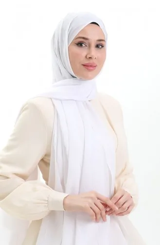 Bambu Şal 70281-28 Beyaz