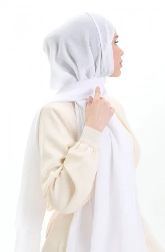 Bambu Şal 70281-28 Beyaz