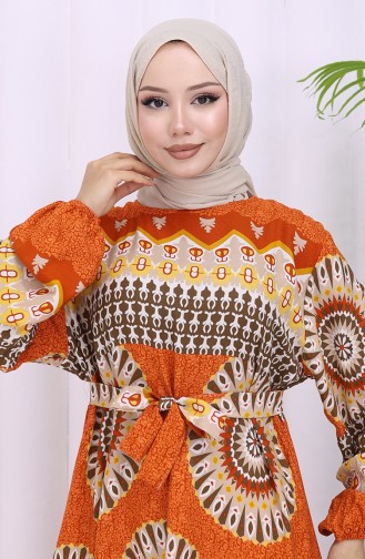 Robe Hijab Couleur brique 2032-02