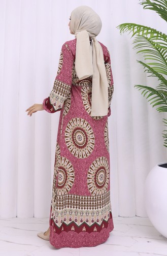 Beige-Rose Hijab Kleider 2032-03