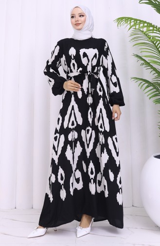 Schwarz Hijab Kleider 2033-06