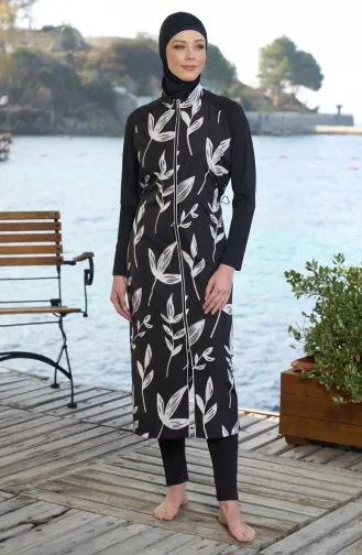 Volledig Bedekkend Hijab-zwempak 25980-01 Zwart 25980-01