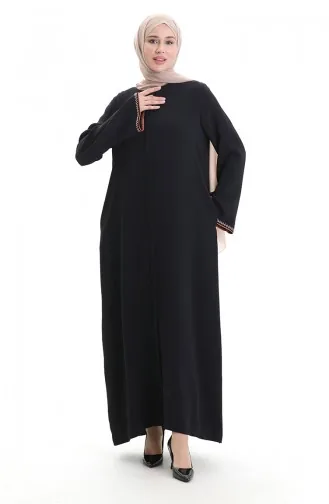 Modalstoff Hurrem Ärmel Abaya 1904-01 Marineblau Kupfer 1904-01