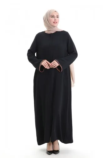 Modalstoff Hurrem Ärmel Abaya 1904-01 Marineblau Kupfer 1904-01