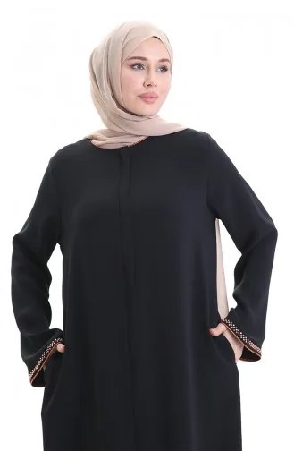 Modalstoff Hurrem Ärmel Abaya 1904-01 Marineblau Kupfer 1904-01