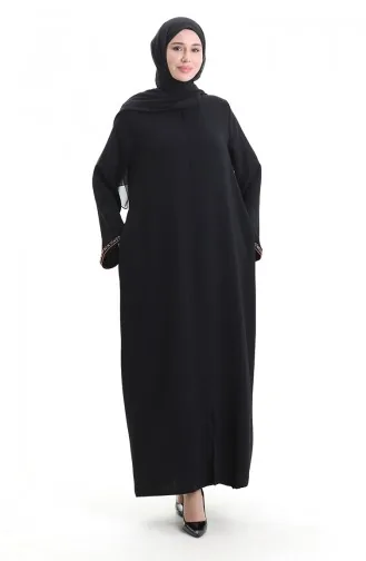 Modalstoff Hurrem Ärmel Abaya 1904-02 Schwarz Kupfer 1904-02