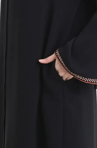 Modalstoff Hurrem Ärmel Abaya 1904-02 Schwarz Kupfer 1904-02