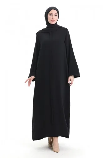 Modal Fabric Hurrem Sleeve Abaya 1904-07 Zwart 1904-07