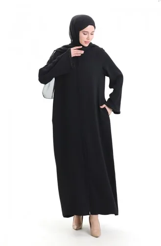 Modal Fabric Hurrem Sleeve Abaya 1904-07 Zwart 1904-07