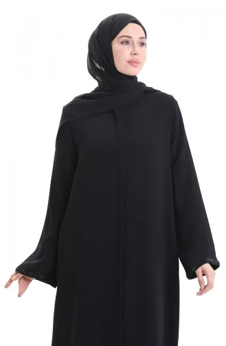 Modal Fabric Hurrem Sleeve Abaya 1904-07 Zwart 1904-07