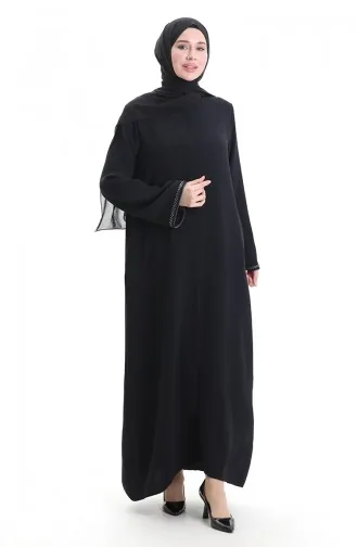 Modal Fabric Hurrem Sleeve Abaya 1904-08 Navy Blue Gray 1904-08