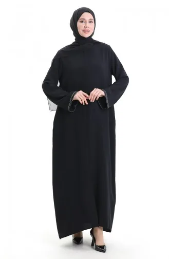 Modal Fabric Hurrem Sleeve Abaya 1904-08 Navy Blue Gray 1904-08