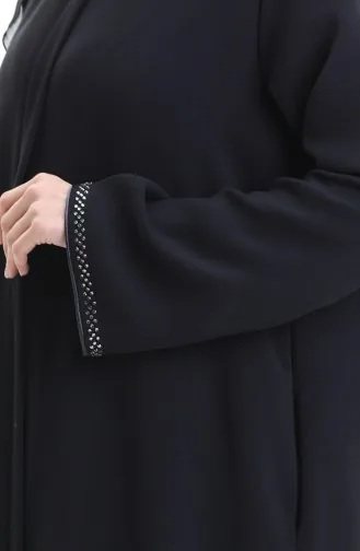 Modal Fabric Hurrem Sleeve Abaya 1904-08 Navy Blue Gray 1904-08