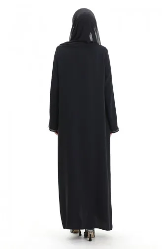 Modal Fabric Hurrem Sleeve Abaya 1904-08 Navy Blue Gray 1904-08