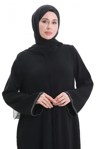 Modal Kumaş Hürrem Kol Ferace 1904-09 Siyah Gri